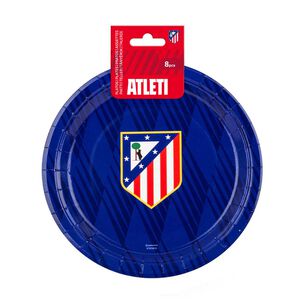 Small plate crest blue background stripes 18 cm 8 pieces